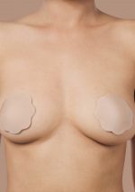 fabric nipple covers beige on model