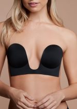 seamless u-style bra black front
