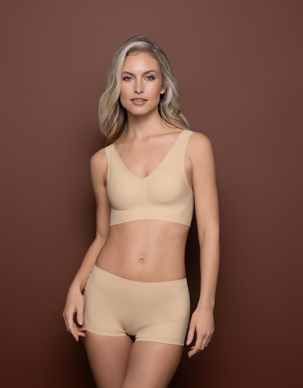 Top En V - Beige Bra