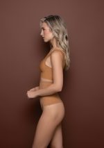 Invisible High Waist Thong Light Brown Side