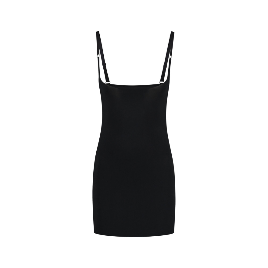 Sculpting Open Bust Dress - Black | Bye Bra