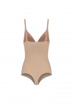 sculpting bodysuit wire free beige back product