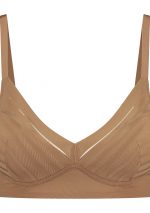 Bra Top Wire-Free Lace Light Brown
