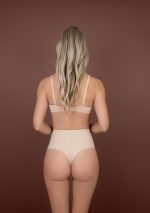 sculpting mid waist thong beige back