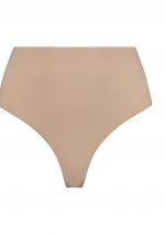 Invisible Mid Waist Thong Beige Front