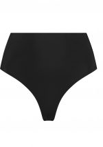 Invisible Mid Waist Thong Black Front