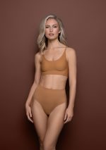 Invisible Mid Waist Thong Light Brown
