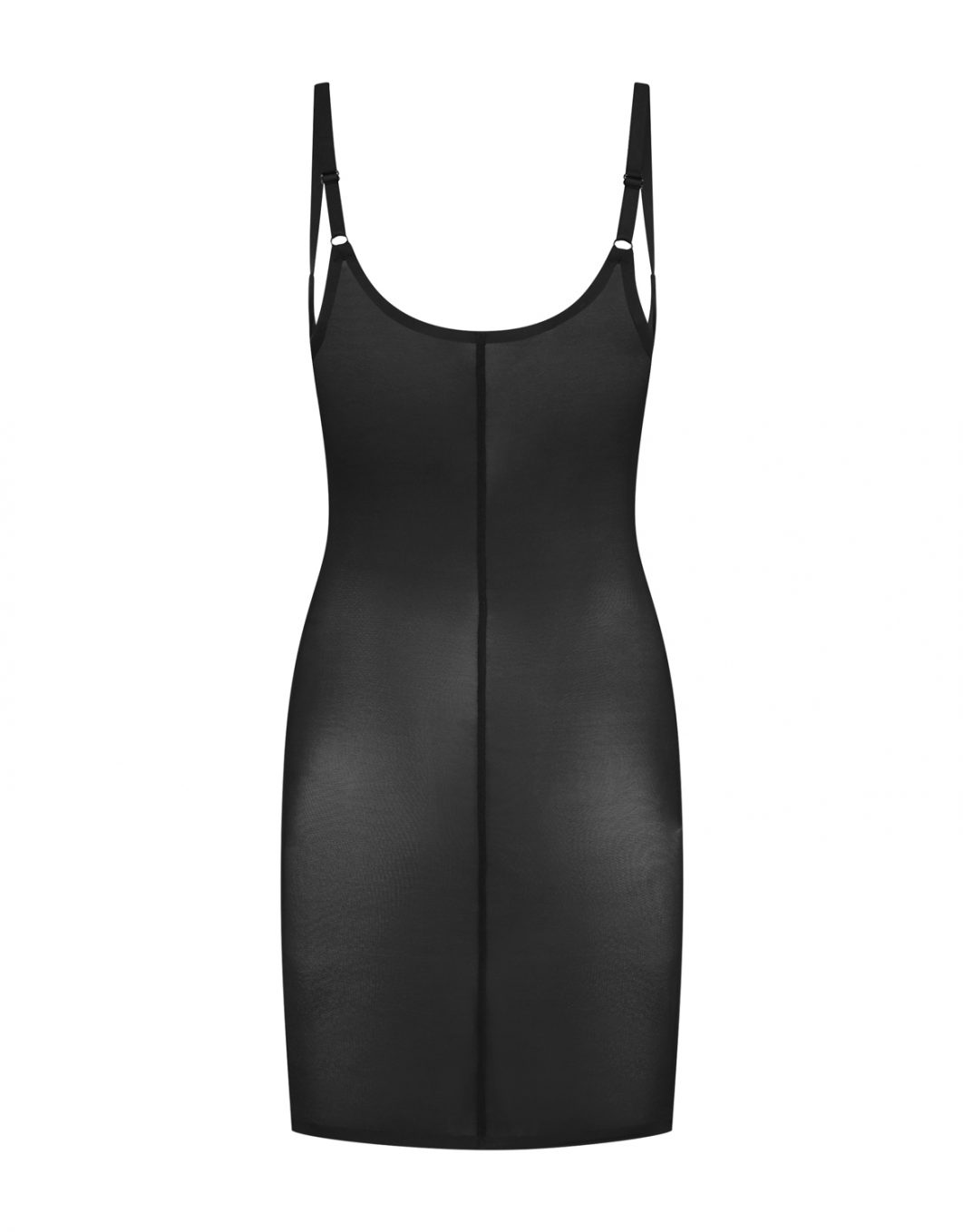 Powermesh Open Bust Dress - Black | Bye Bra