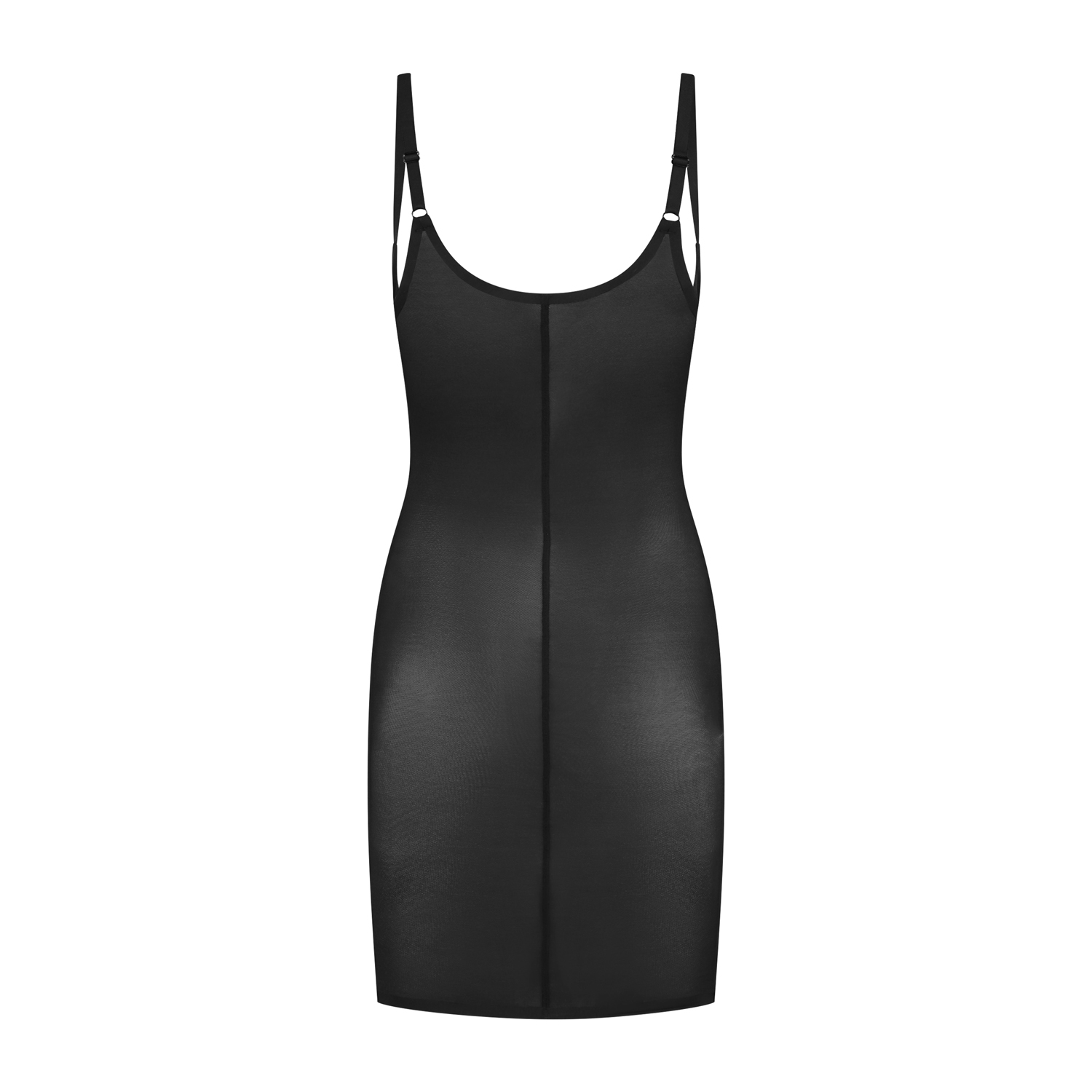 Powermesh Open Bust Dress - Black | Bye Bra