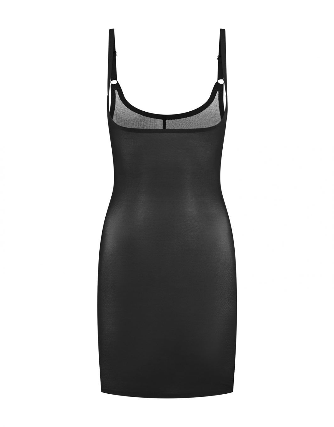 Powermesh Open Bust Dress - Black | Bye Bra