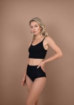 Sculpting Cropped Bra Top Black Front