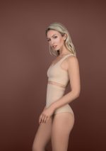 Soft Touch Seamless High Waist Brief Beige Side