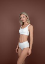 Natural Rib Bra Top White Side