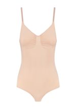 Soft Touch Seamless Bodysuit Ultra Low Back Beige