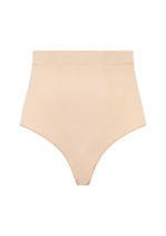 Soft Touch Seamless Mid Waist Thong Beige Front