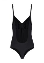 soft touch seamless body suit ultra low back black