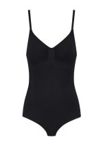 soft touch seamless body suit ultra low black front