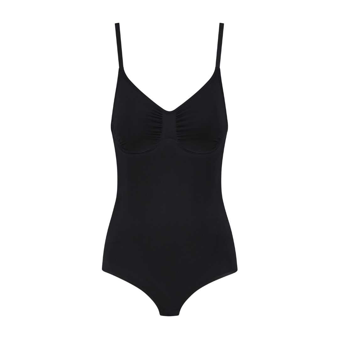 Soft Touch Seamless Bodysuit Ultra Low Back Black
