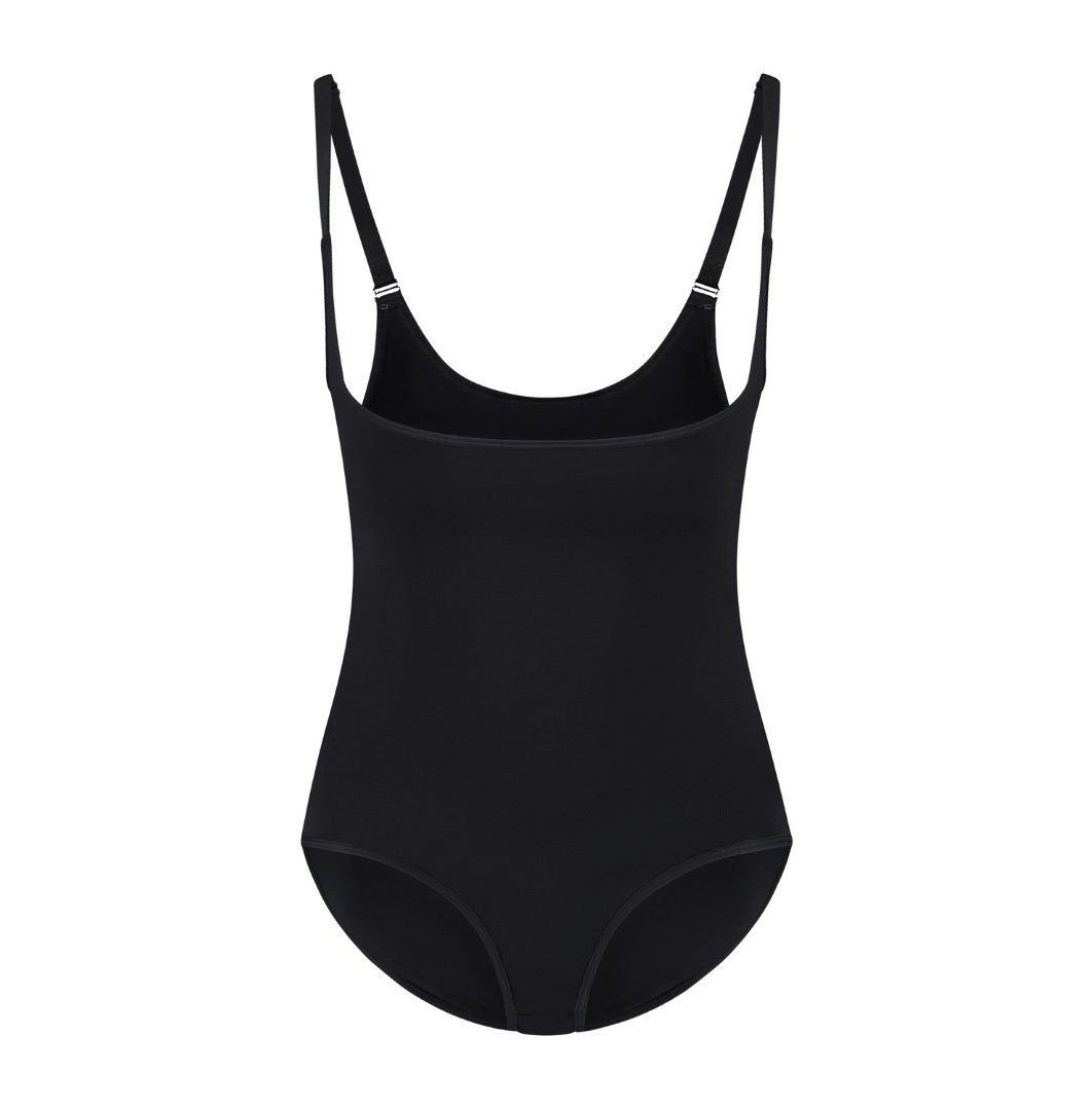 Soft Touch Seamless Bodysuit Open Bust Black | Bye Bra