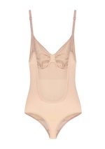 soft touch seamless body suit ultra low beige back